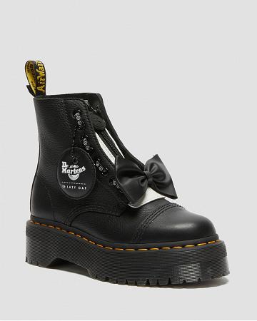 Botas Plataforma Dr Martens Sinclair Lazy Oaf Cuero Mujer Negros | MX 528TCE